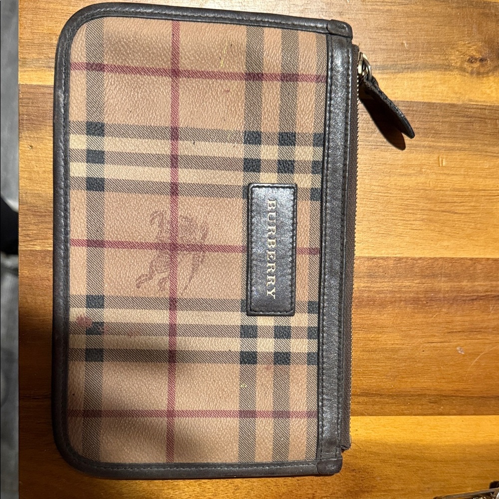 Burberry Checkered Brown and Black Wallet